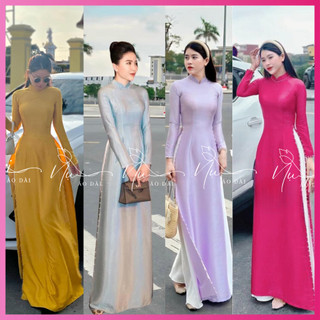 Áo dài truyền thống nữ ,chất lụa vân gỗ cao cấp mềm đẹp, đính hạt ngọc phù hợp lễ tết dự tiệc