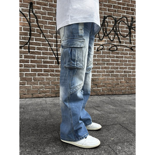 CROSS LOW RISE JEANS / Washed Blue