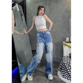 CROSS LOW RISE JEANS / Washed Blue