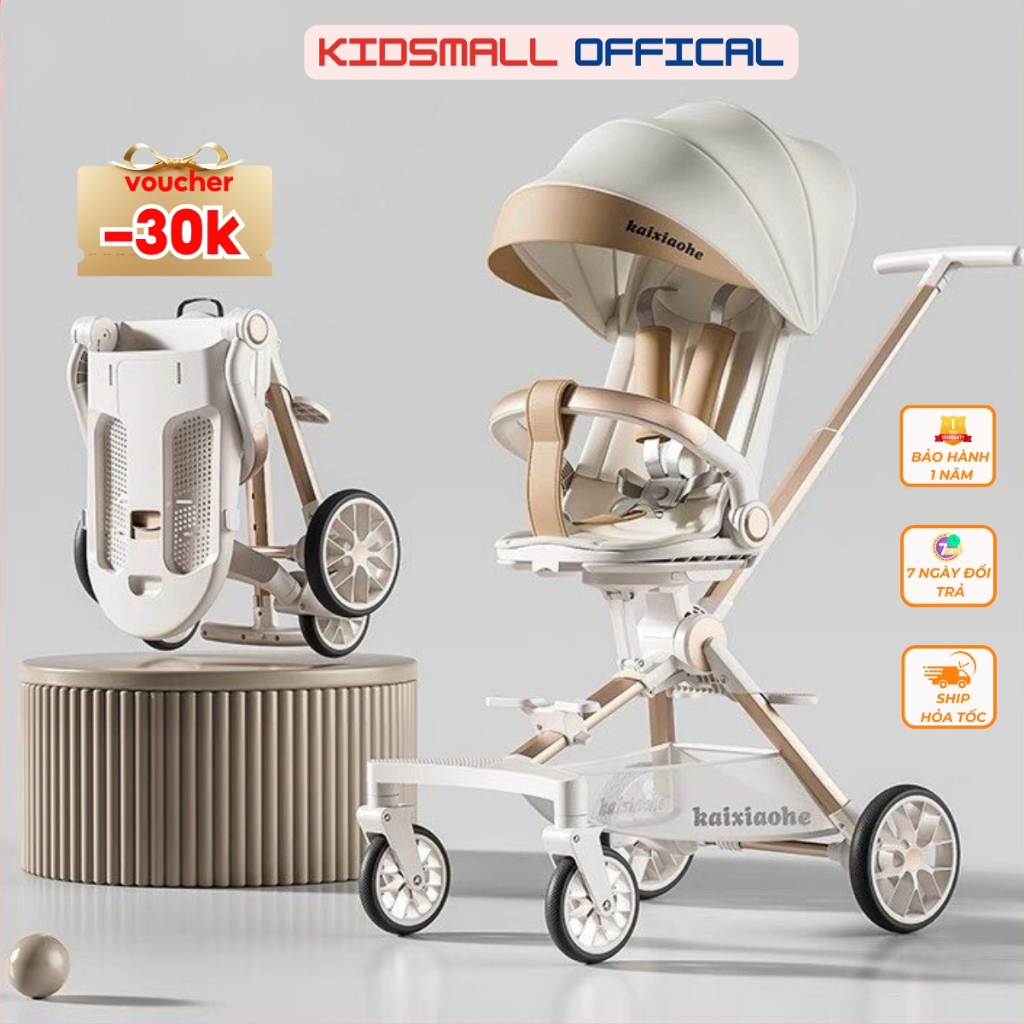 Xe Đẩy Cho Bé Cao Cấp, Chức Năng Xoay 2 Chiều, Ngả 3 Tư Thế, Gấp Gọn Dễ Dàng - KIDSMALL