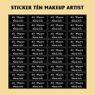 150 Sticker In Tên Theo Yêu Cầu - Mẫu MAKEUP ARTIST - Decal Nhựa Chống Nước | Kích thước 3.5x1.5cm