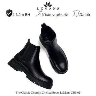 Giày da bò nguyên tấm Chunky Chelsea Boots LeMans CHK02 - Bảo hành 24 tháng toàn quốc