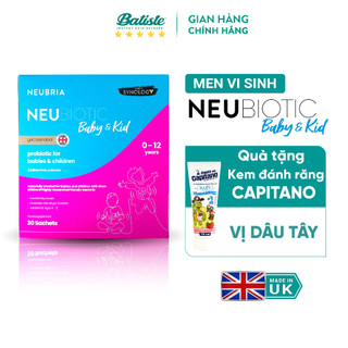 Men vi sinh Neubiotic Baby & Kid bổ sung lợi khuẩn, hỗ trợ cải thiện hệ tiêu hoá, biếng ăn trẻ em 0-12 tuổi, 30 gói/hộp