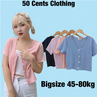 Áo sơ mi nữ croptop cổ tim 4 khuy chất đũi xốp nhăn siêu mát phong cách korea có bigsize 45-90kg #34
