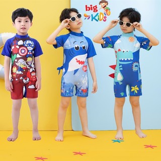 Bộ đồ bơi bé trai Bigkids đồ bơi liền thân cho bé đi biển họa tiết người nhện khủng long đáng yêu cho trẻ 2 đến 10 tuổi