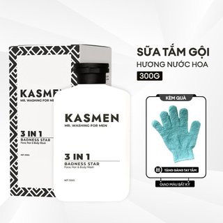 Sữa tắm gội nam KASMEN Hương  Nước Hoa Cao Cấp 3in1 Romatic Sky- Sữa Tắm - Gội Đầu - Rửa Mặt - ( TẶNG GĂNG TAY)