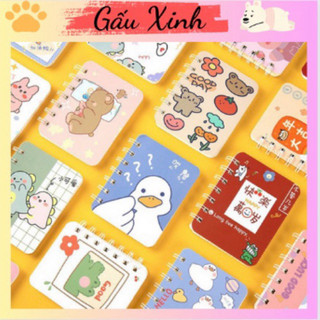 ( GIÁ SỈ TẬN GỐC) 20 Mẫu Sổ Lò Xo Cỡ A7 Gauxinhshop 160 Trang Nhiều Hình Dễ Thương - Gấu Xinh Shop