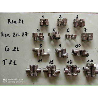 14 mẫu ren inox, cút, tê inox phi 21, 27 giá rẻ