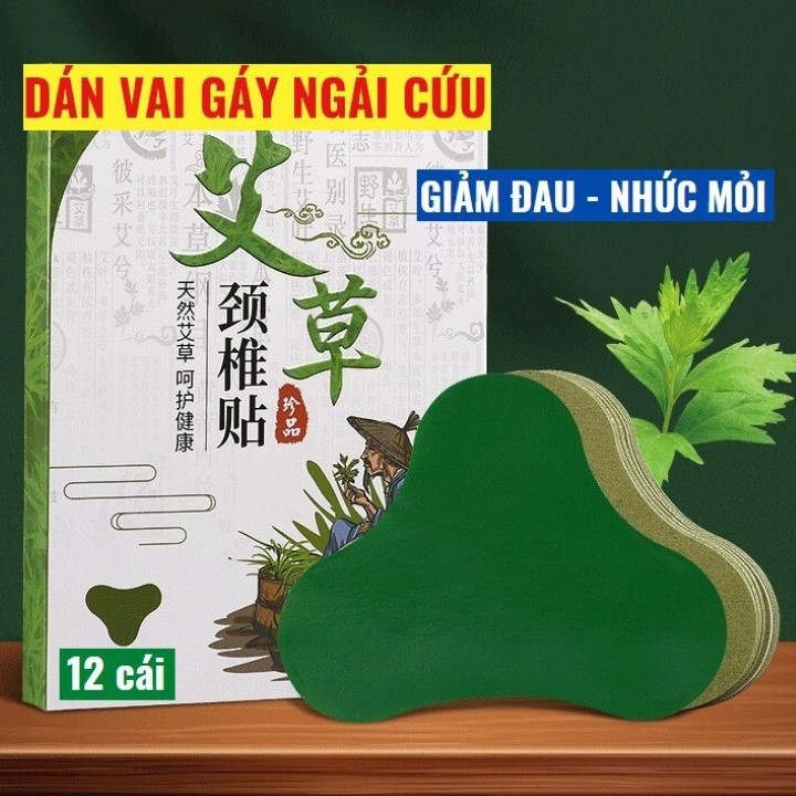 Hộp 12 Miếng Dán Ngải Cứu Vai Gáy Giảm Đau Cổ Vai Gáy-miếng dán thải độc
