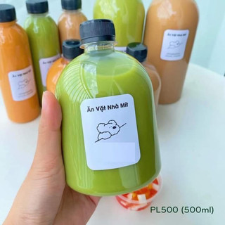 Chai nhựa tròn lùn 500ml, chai pet nhựa