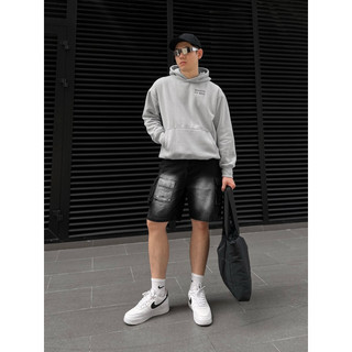 DENIM SHORT / Washed Black