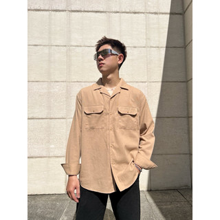 Áo sơ mi longsleeve linen shirt / brown khaki