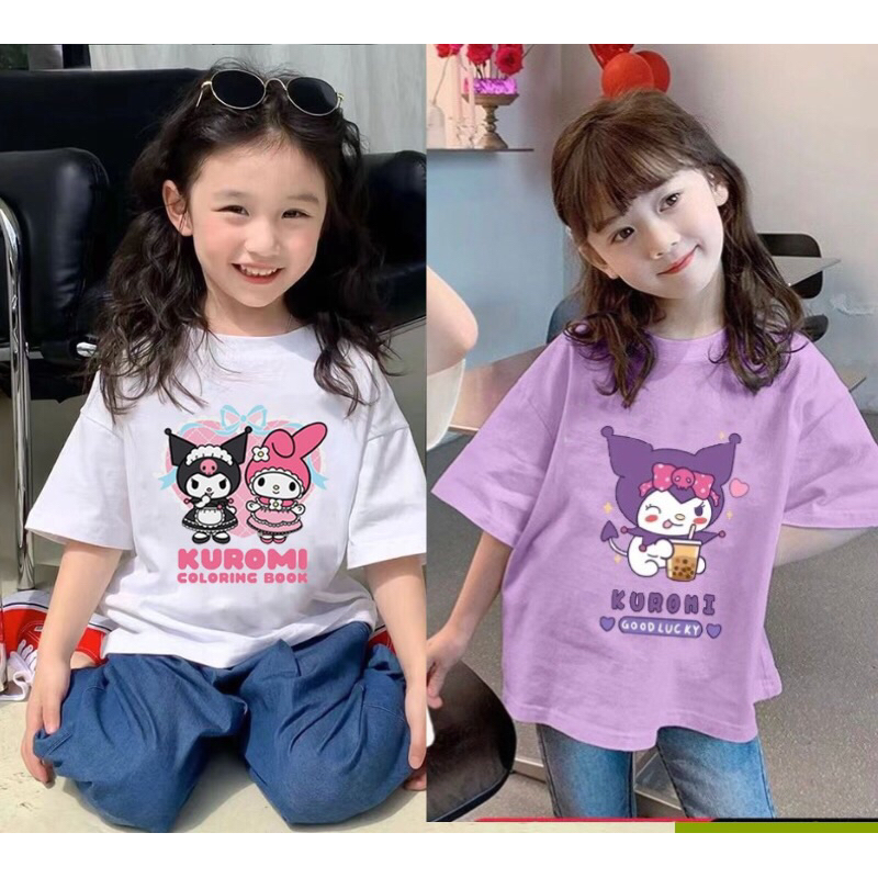 Áo phông Kuromi bé gái size đại cotton mát giảm giá