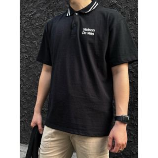 Áo STRIPES COLLAR POLO / Black