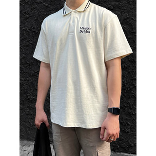 Áo STRIPES COLLAR POLO / Cream