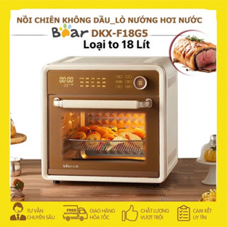Nồi chiên không dầu hơi nước Bear DKX-F18G5 18L cảm ứng tích hợp 15 chương trình nấu ăn có sẵn