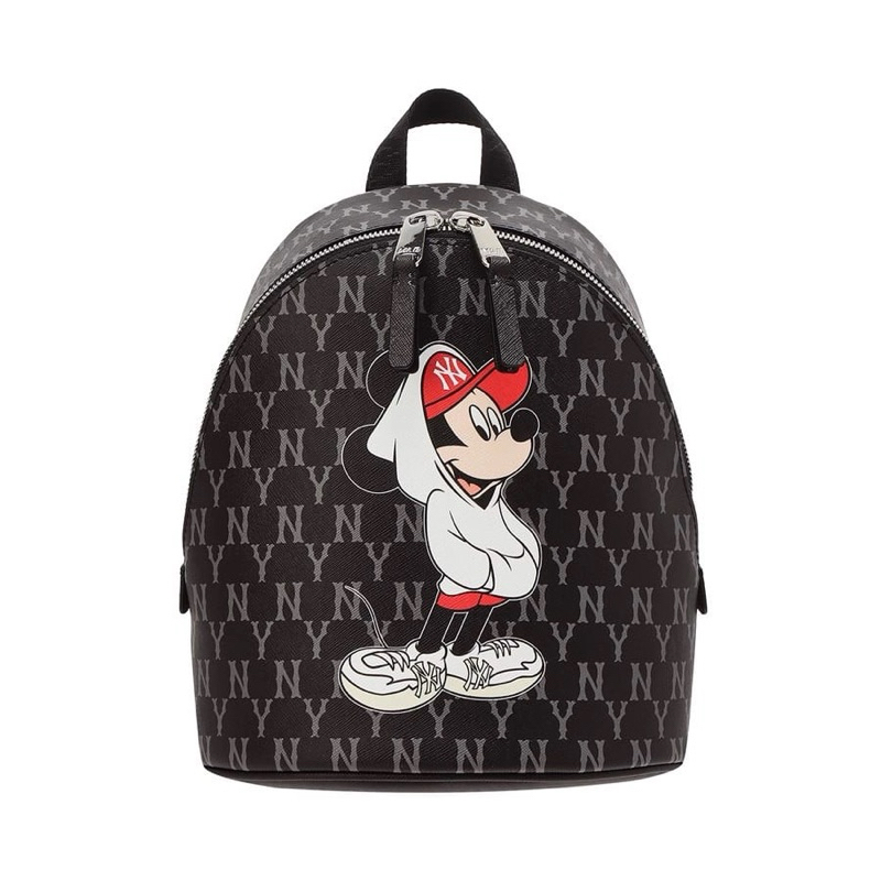 CHÍNH HÃNG - BALO MLB X DISNEY MONOGRAM BACKPACK MICKEY NEW YORK YANKEES BLACK - Balo nhỏ hoạ tiết c