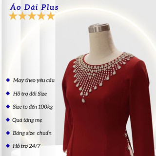 Áo dài tặng mẹ - Áo dài thiết kế dành cho bà sui mặc cưới con ADL14