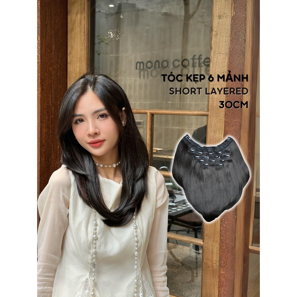 Tóc Kẹp 6 Phím Short Layered 30cm