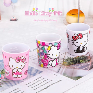 Ly cốc uống nước - ống hút tặng cọ Hello Kitty - Doremon Doraemon