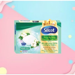 Bông tẩy trang Unicharm Silcot xanh lá 66 miếng Nhật Bản