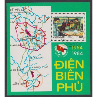 Tem dự thi sưu tập MS 440 Block Tem CTO Việt Nam Kỷ niệm 30 năm Chiến thắng Điện Biên Phủ 1984
