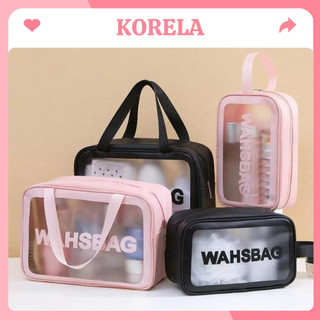 Túi đựng mỹ phẩm WASHBAG 3 size 3 màu trong suốt chống thấm nước phong cách Hàn Quốc KORELA TMP01