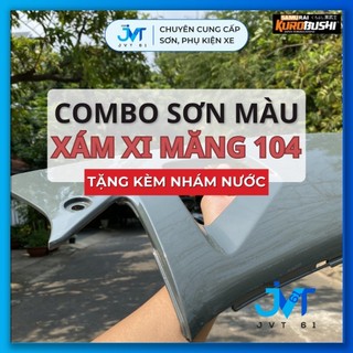 Combo sơn màu xám xi măng Samurai 104 (Gồm Lót 210 - Nền 102 - Màu 104 - Bóng K1K)