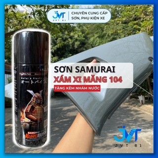 Sơn màu xám xi măng SAMURAI 104 khi kết hợp nền trắng 102