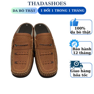 Giày sục sapo da bò thật dành cho nam, thành đạt, giày sục cao câp td876