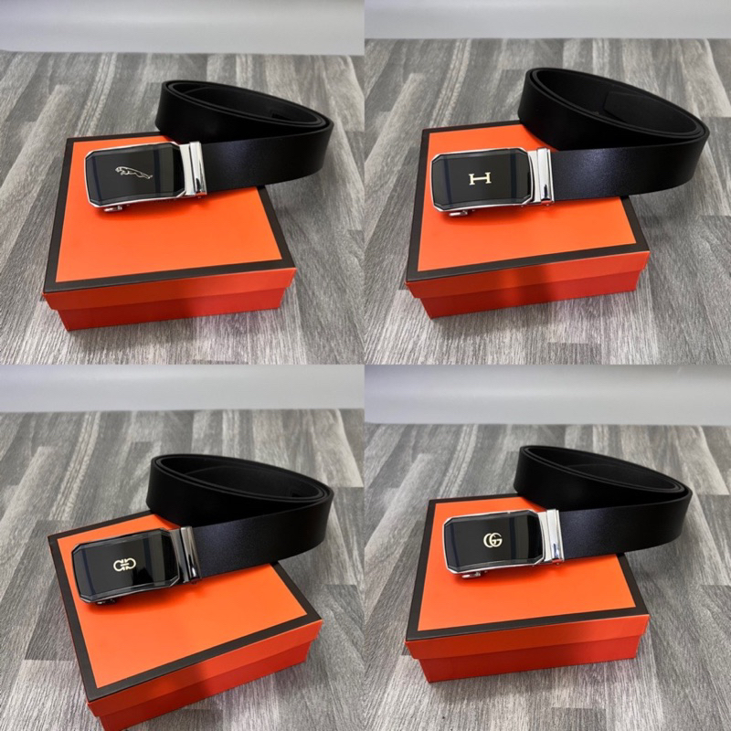 Dây lưng nam mặt đen/ Dây nịt nam bản nhỏ 3.6