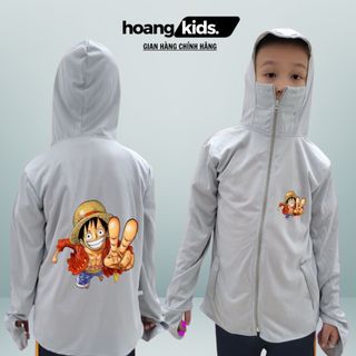 Áo trốn nắng One piece đảo hải tặc cho bé trai bé gái Hoangkids,áo nắng anime Luffy One piece chất thông hơi cho trẻ em