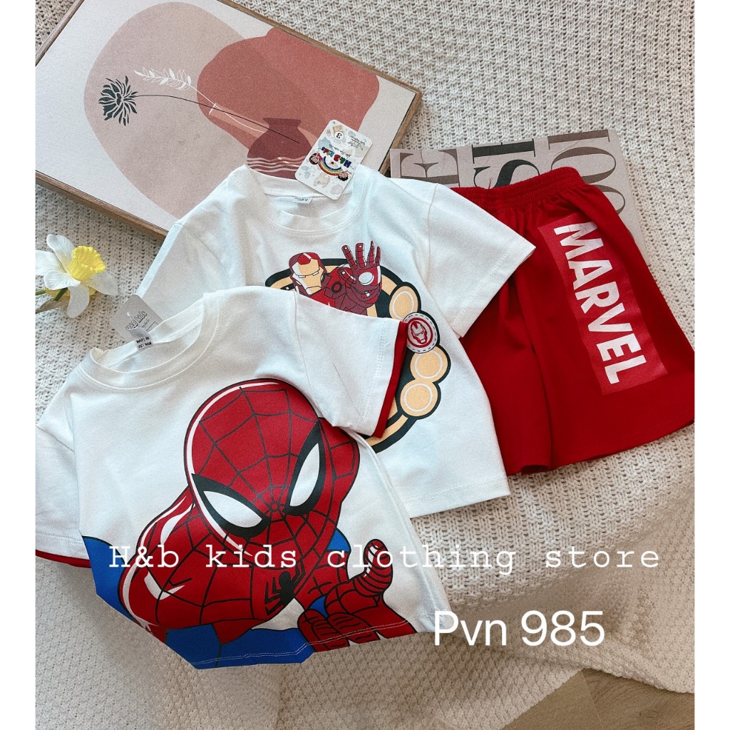 Đồ bộ bé trai , set bộ quần áo cotton tàu Người nhện và IRON MAN cho bé trai