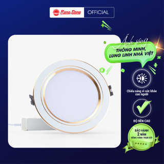 Đèn LED âm trần downlight Rạng Đông khoét trần Viền Bạc, Viền Vàng Dòng AT10L 90/7W