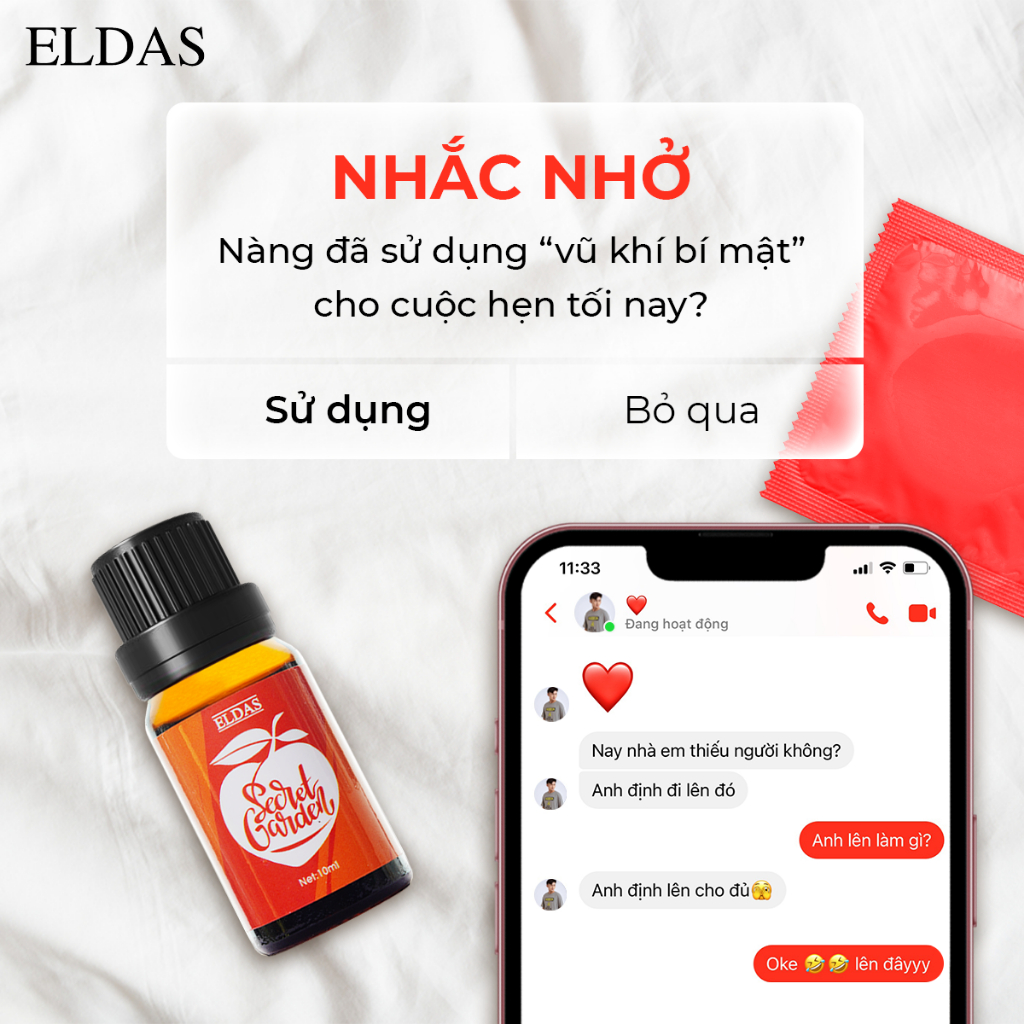 Nước Hoa Vùng Kín ELDAS CAO CẤP chính hãng, Mùi Thơm Quyến Rũ, Độ Lưu Hương Lâu 10ml/chai