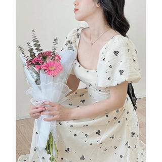 ĐẦM MIDI HOA CỔ U NƠ LƯNG