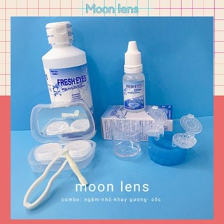 Combo đầy đủ dành cho lens (Nước ngâm rửa lens - nước nhỏ- khay gương- cốc rửa)