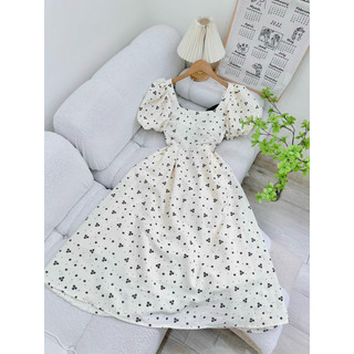 ĐẦM MIDI HOA CỔ U NƠ LƯNG