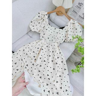 ĐẦM MIDI HOA CỔ U NƠ LƯNG