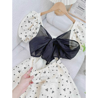ĐẦM MIDI HOA CỔ U NƠ LƯNG