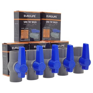 Bộ 5 van pvc dùng cho ống nước 21mm eurolife el-vd21