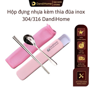 Hộp đựng đũa thìa (muỗng) cơm trưa văn phòng inox 304 DandiHome cao cấp, tiện lợi