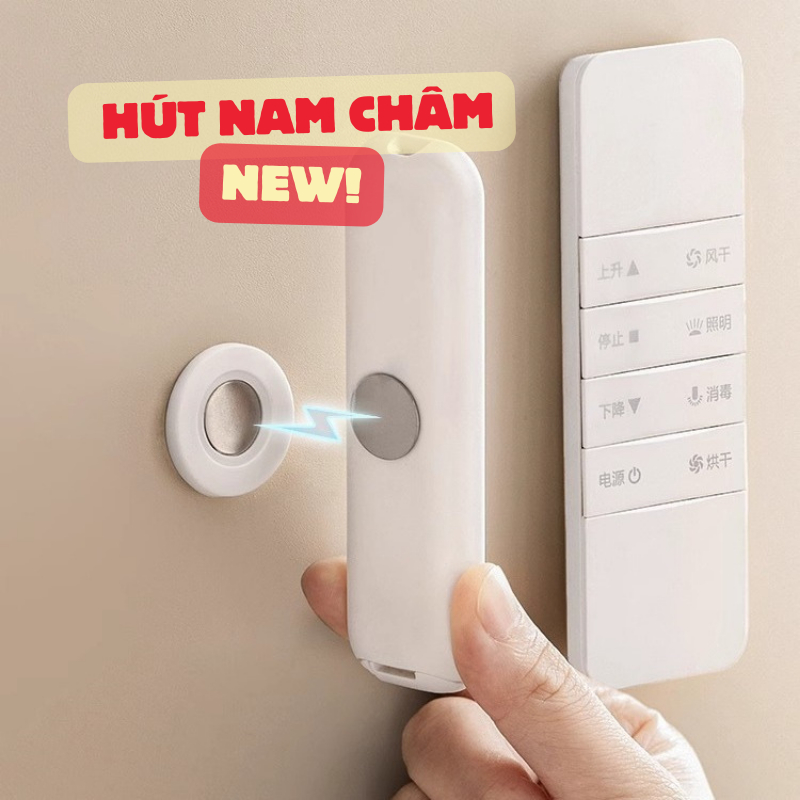 (Combo 10) Nam châm hít tường treo điều khiển từ xa / remote máy lạnh, Giá treo điều khiển từ tính gắn tường