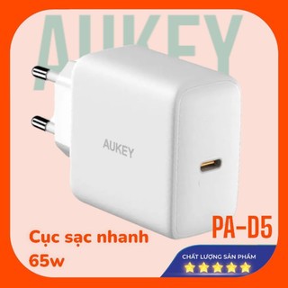Củ sạc nhanh pd 65w aukey ch-a5 có pps sạc nhanh cho thiết bị samsung, pd sạc nhanh cho iphone, ipad, macbook