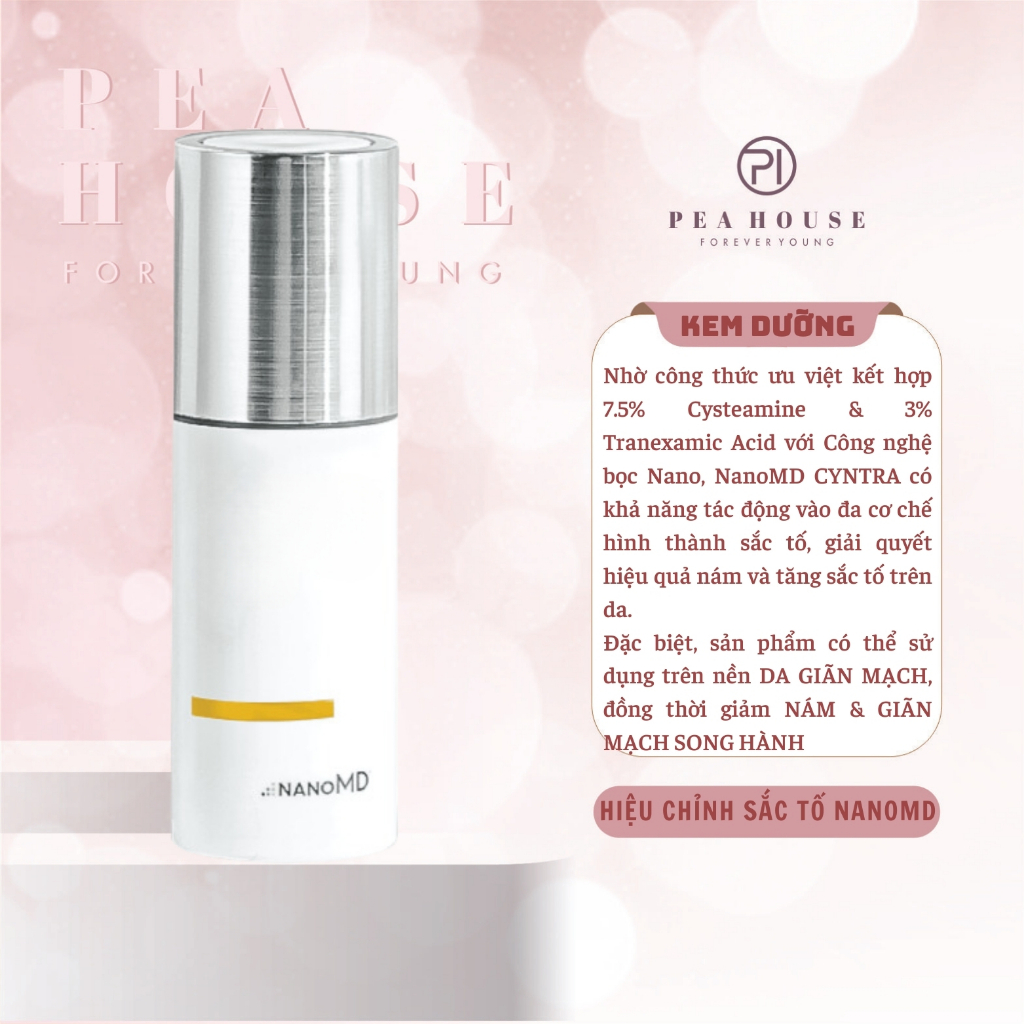 KEM HIỆU CHỈNH SẮC TỐ NANOMD CYNTRA 7.5% CYSTEAMINE & 3% TRANEXAMIC ACID