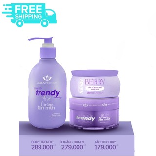 Combo Dưỡng Da Body MeeA Tẩy Tế Bào Chết + 1 Body Trendy + 1 Ủ Trắng Da