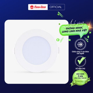 Đèn LED Panel Đổi màu Viền Trắng Siêu mỏng Rạng Đông, đường kính lỗ khoét trần 90mm (Model PT04 ĐM 90/7W)