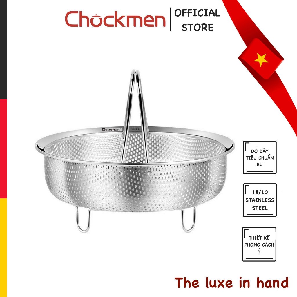 Rổ Hấp KINSGEM by CHOCKMEN Inox 304 Xửng Hấp Rổ Inox Đa Năng Khay Hấp Cơm Khay Ráo Dầu