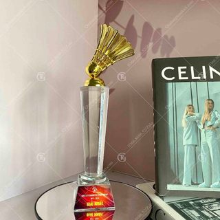 Cúp Pha Lê Môn Cầu Lông Mạ Vàng