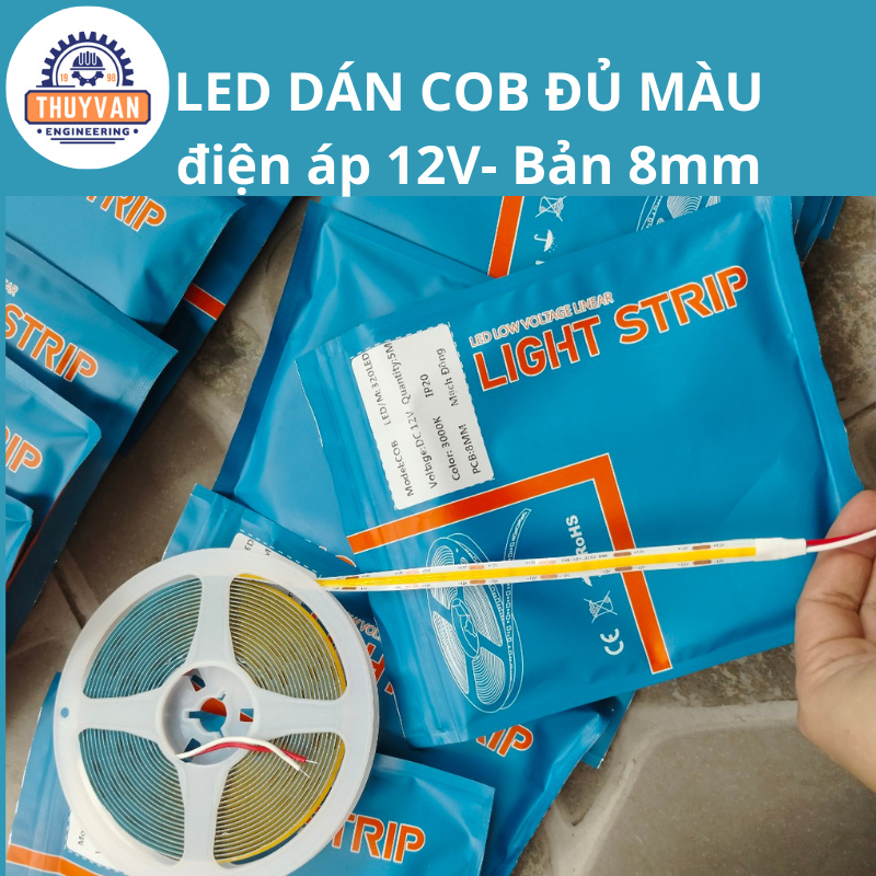 Led dán cuộn COB, LED COB,Led cuộn dây dán COB 12V 5m chống lộ mắt siêu sáng